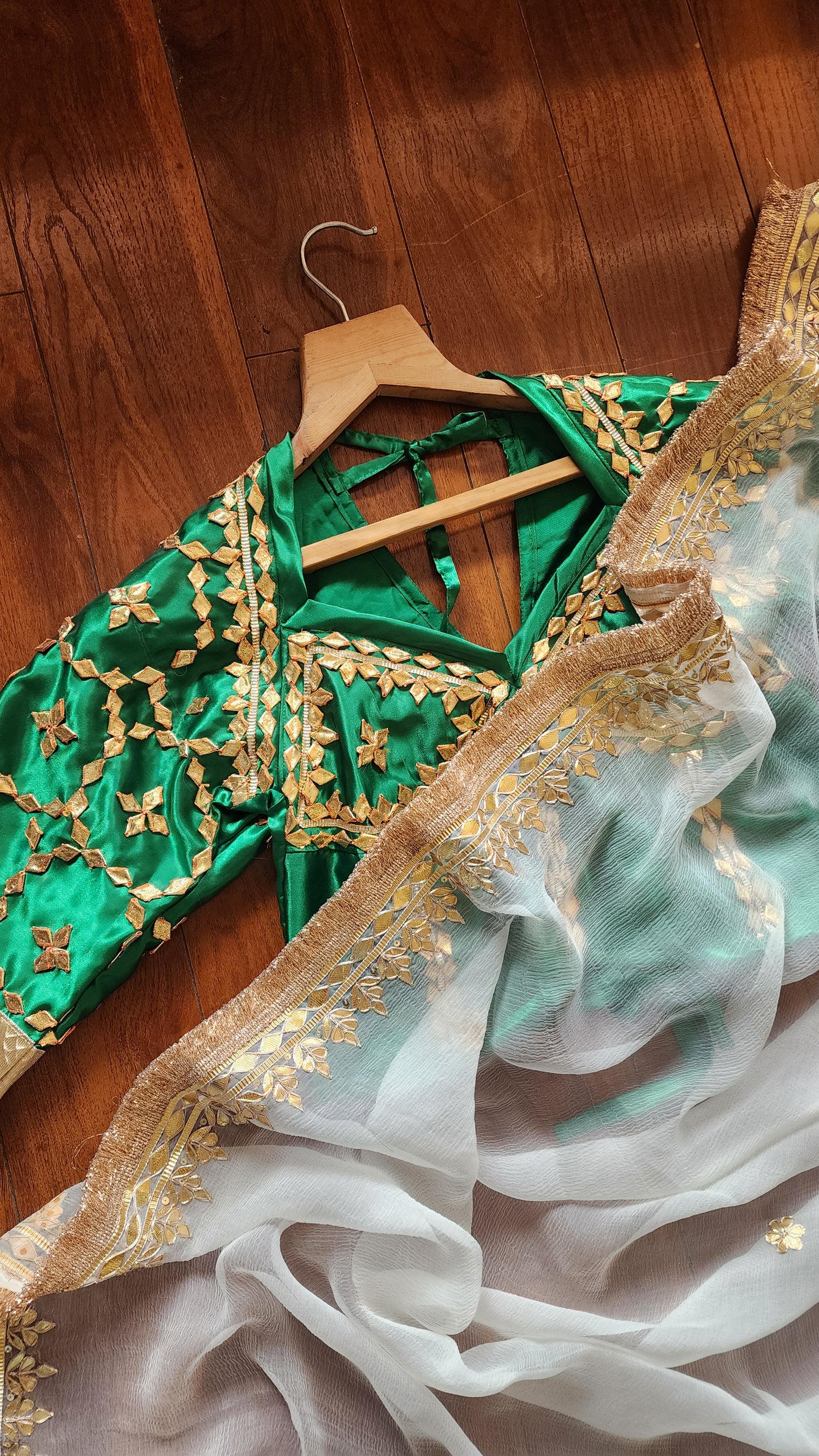 Green Angi Blouse with Gota Work