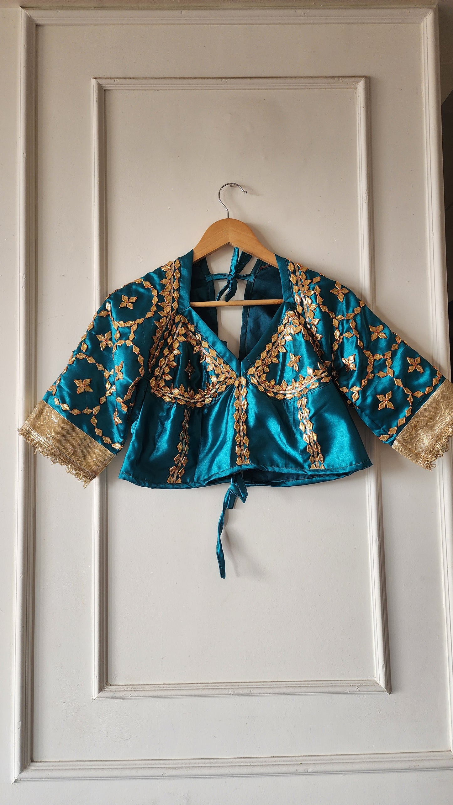 Blue Aangi Blouse with Gota Work