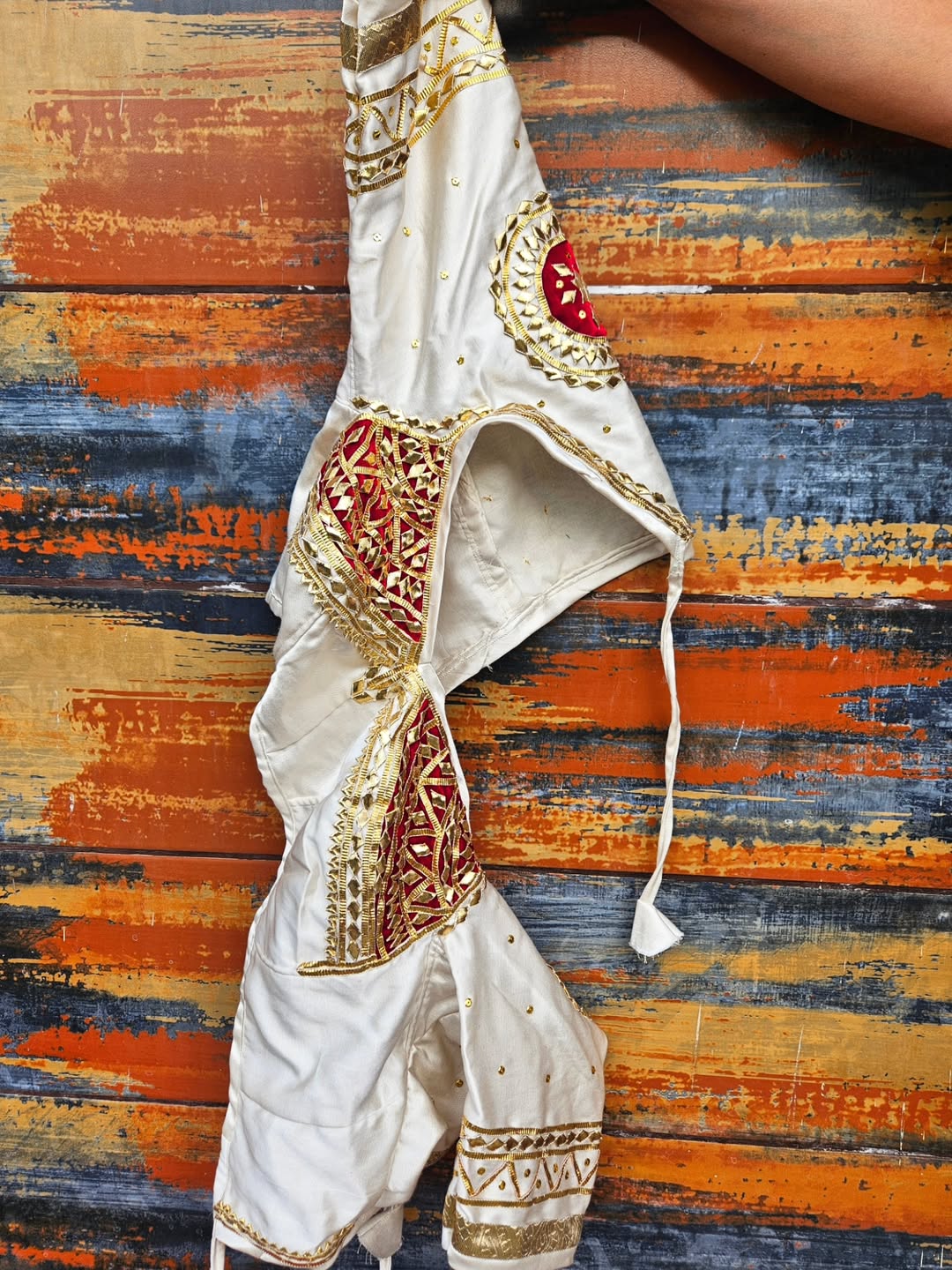 White Aangi Blouse with Intricate Sequence and Gota Patti Work || Charkhi