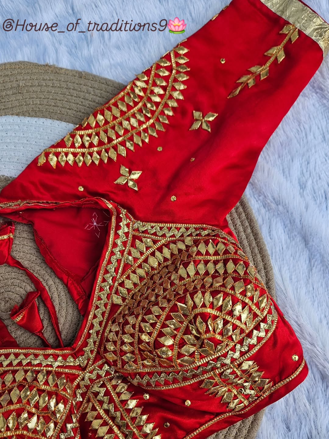 Red Aangi Blouse with Intricate Sequence and Gota Patti Work || Laali