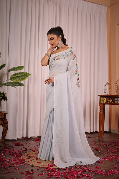 V R U N D A || Pure Linen Saree