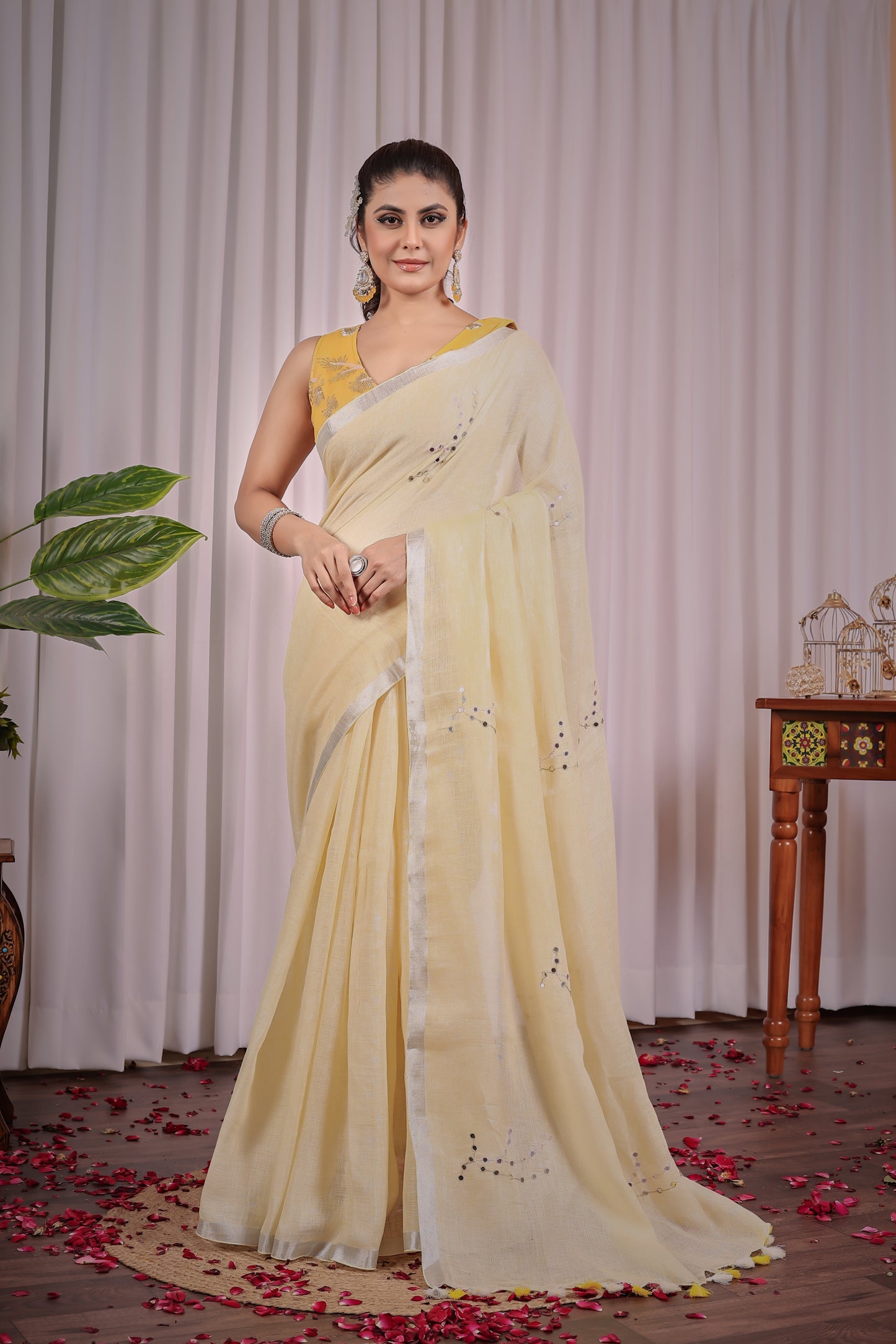 S A N G A M || Pure Linen Saree