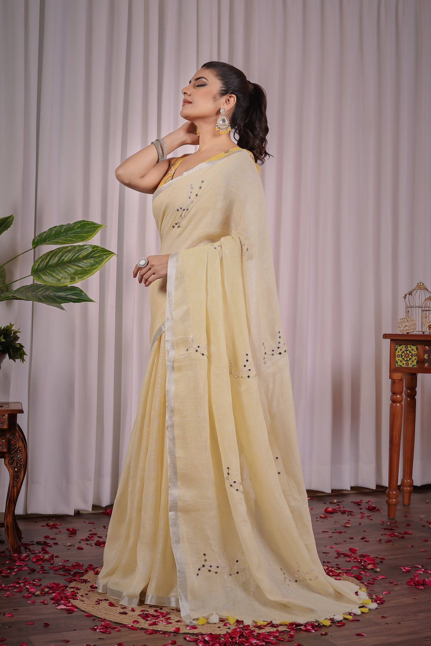 S A N G A M || Pure Linen Saree