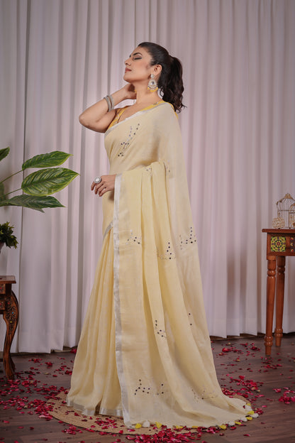 S A N G A M || Pure Linen Saree