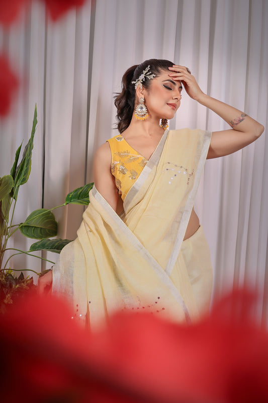S A N G A M || Pure Linen Saree