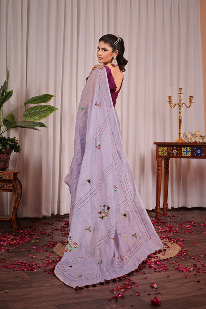 R A A V E E || Pure Linen Saree