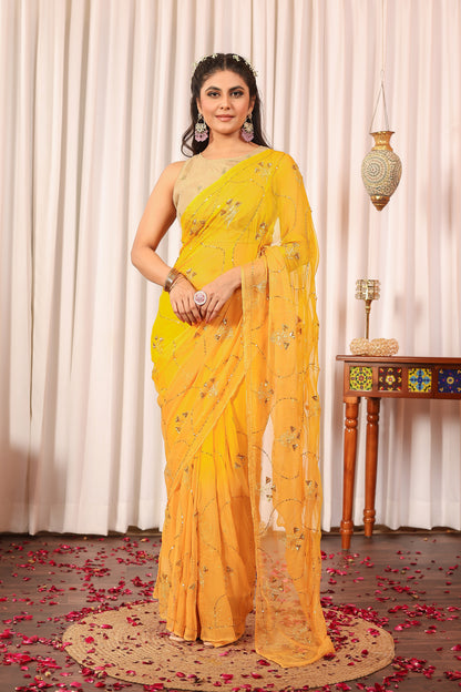 D I T Y A|| Pure Chiffon Saree