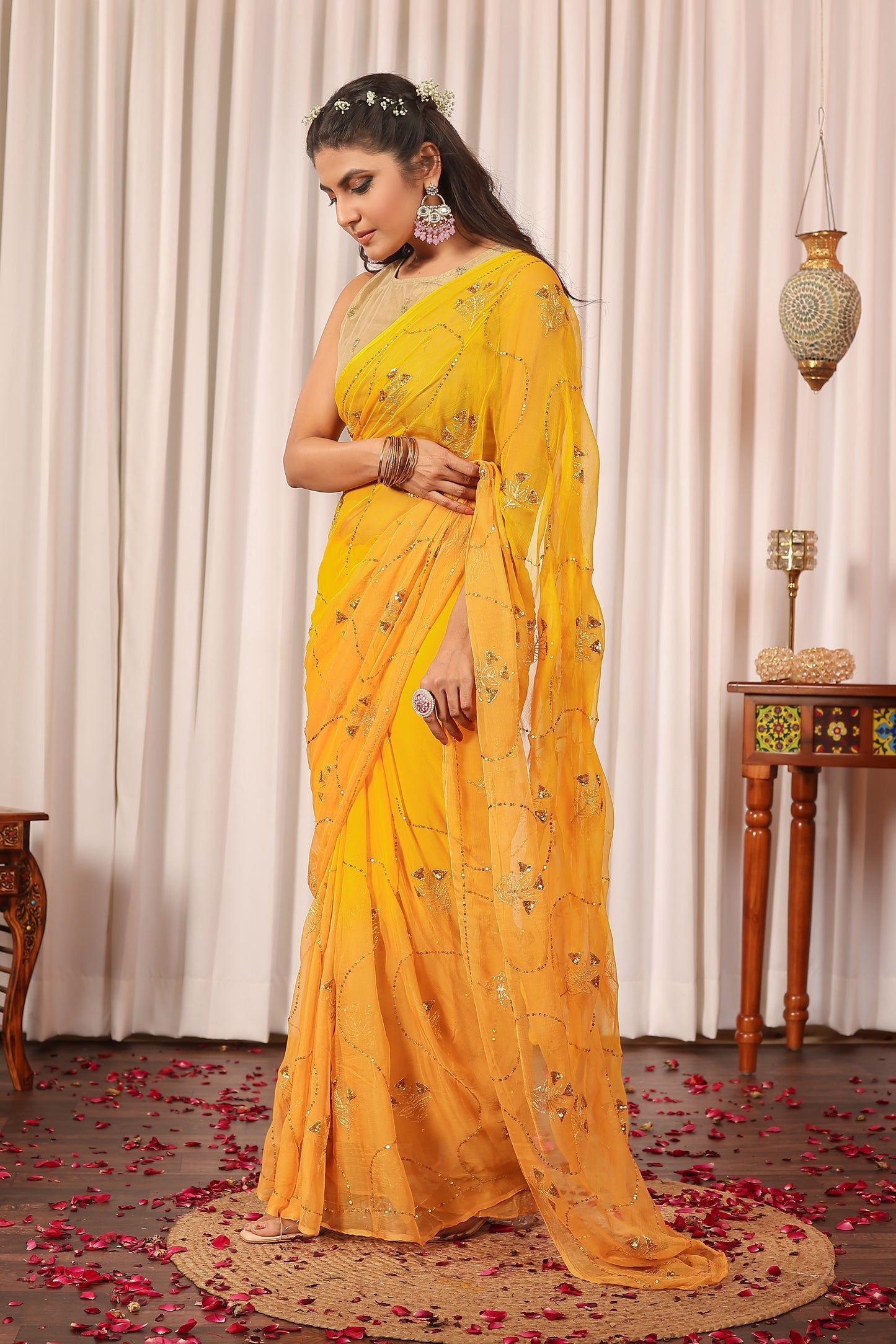 D I T Y A|| Pure Chiffon Saree