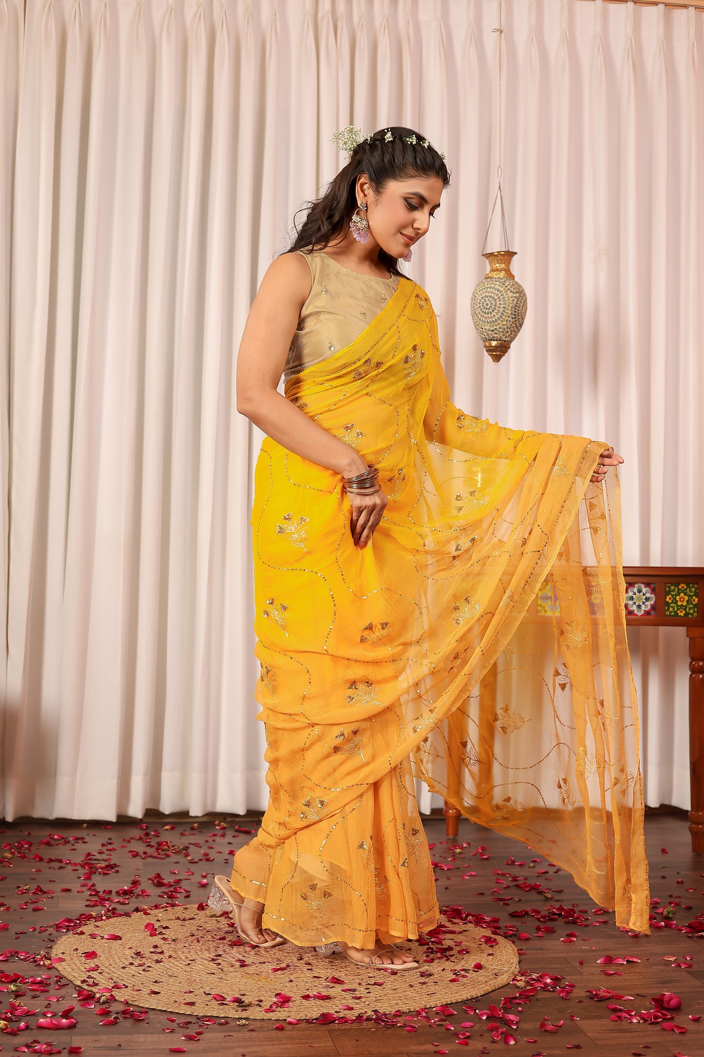 D I T Y A|| Pure Chiffon Saree