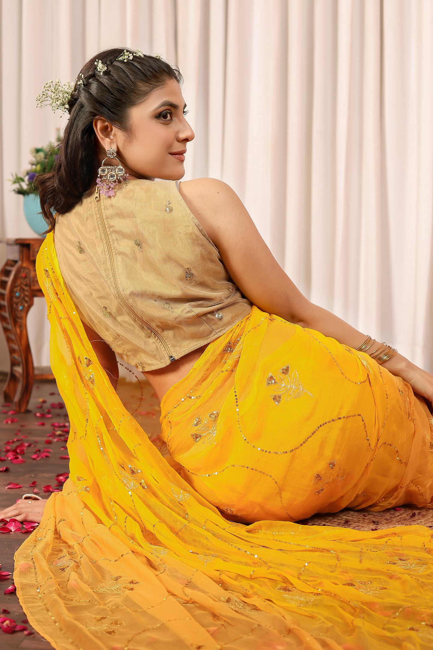 D I T Y A|| Pure Chiffon Saree