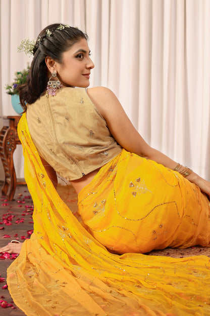 D I T Y A|| Pure Chiffon Saree