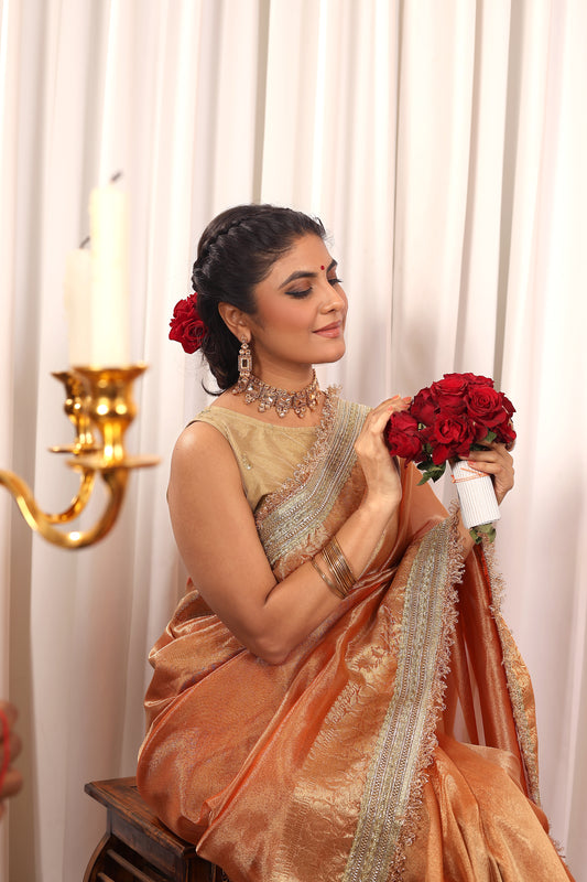 Y A S H O D H A || Banarasee Tissue Saree with Kiran Lace