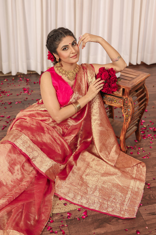 K U N T I || Pure Banarasee Organza Tissue Saree
