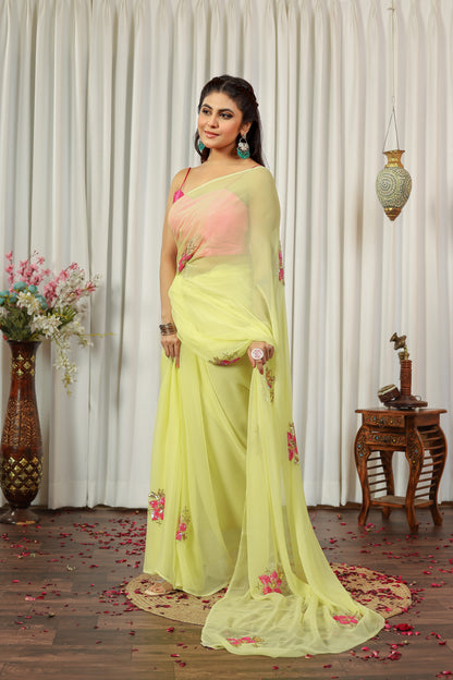 A P A R A J I T A|| Pure Chiffon Saree