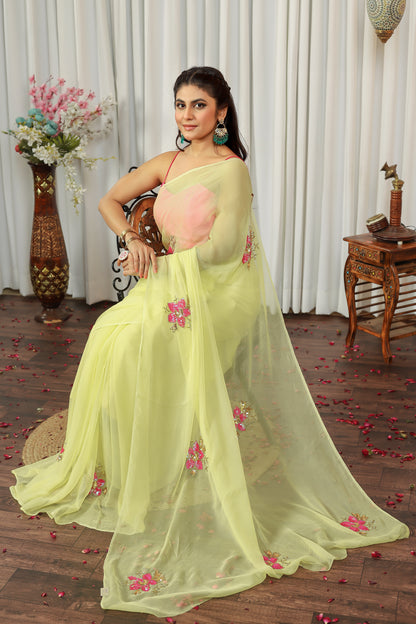 A P A R A J I T A|| Pure Chiffon Saree