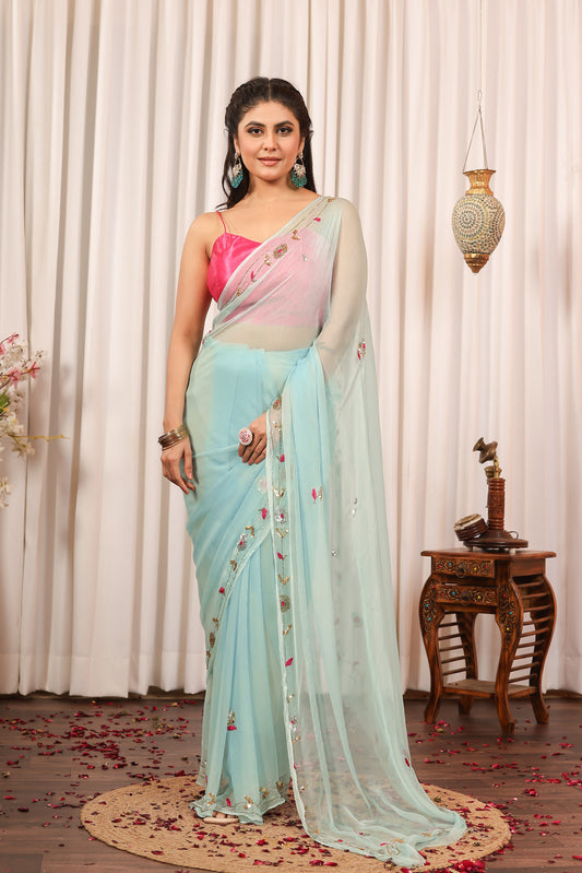 A M B I K A || Pure Chiffon Saree