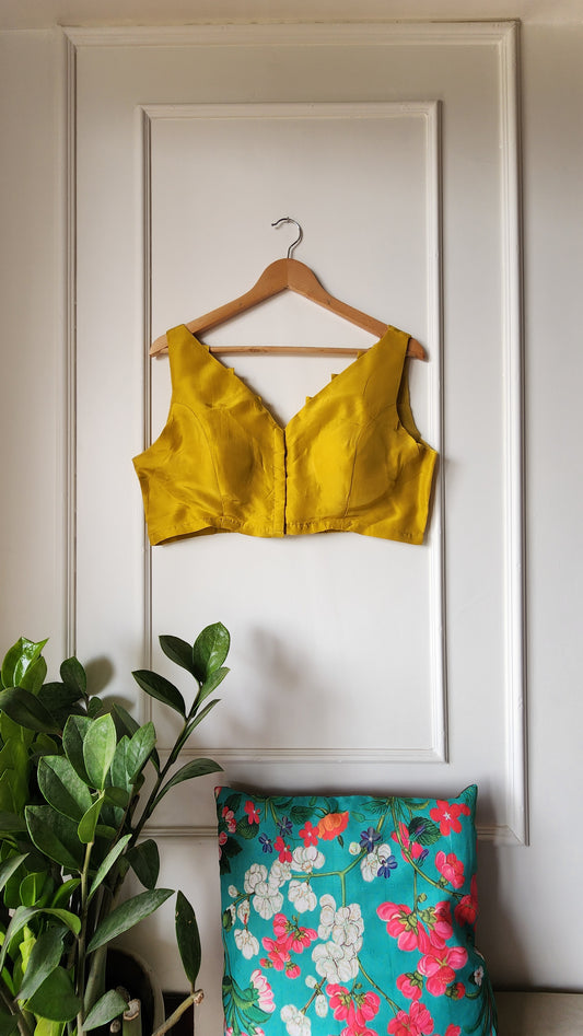 Plain Yellow || Cotton Silk Blouse