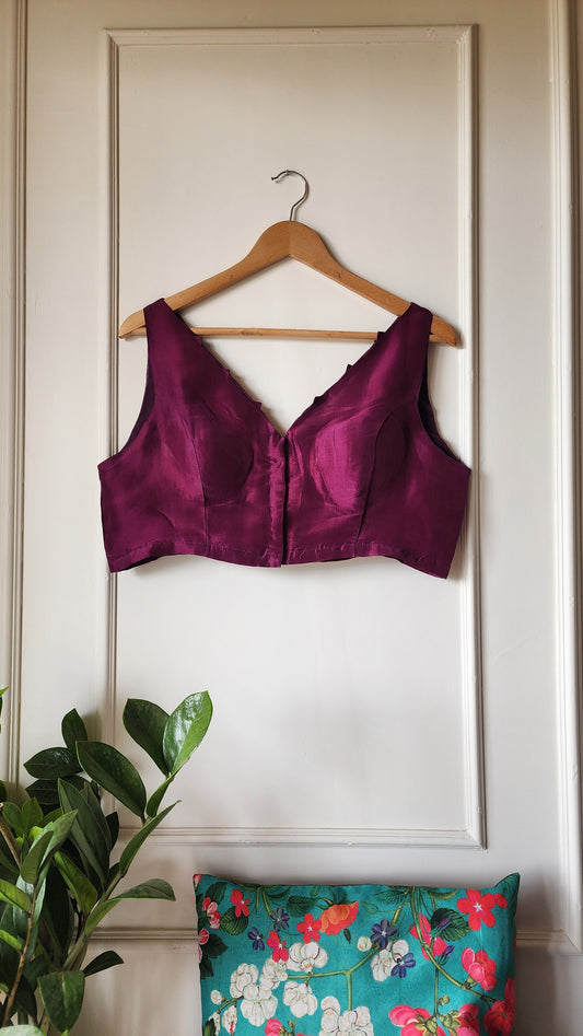 Purple || Cotton Silk Blouse