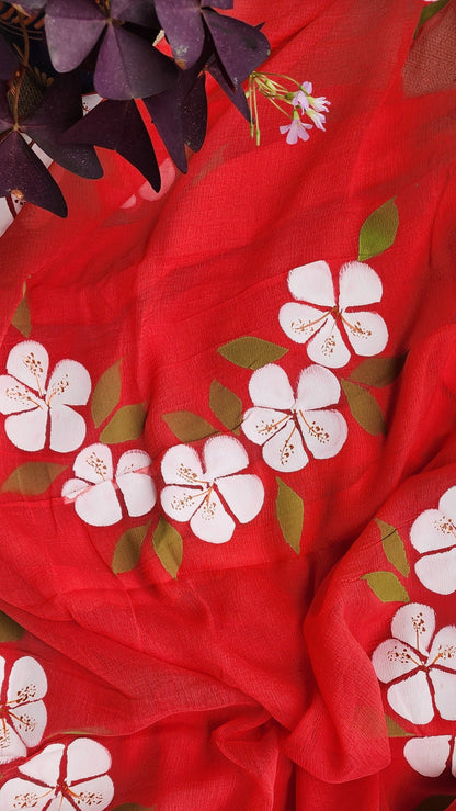 L A A L - C H A M P A || Pure Chiffon Saree