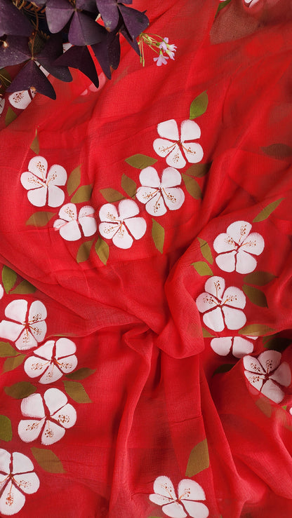L A A L - C H A M P A || Pure Chiffon Saree