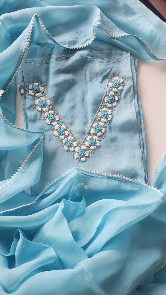 A N E M O N E ||Hand work Unstitched Salwar Set Material with dupatta