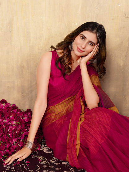 L A V E N D E R || Multicolour Mull Cotton Saree