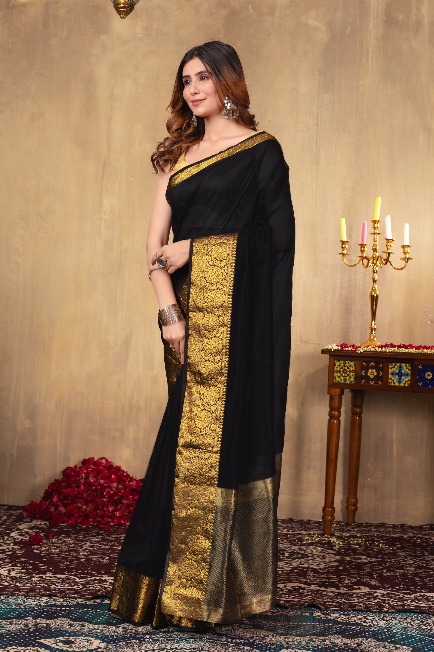 R O H I N I || Organza Tissue Saree with Zari Border