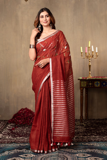 M A H A N A D I || Pure Linen saree