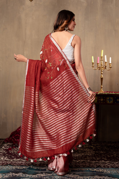 M A H A N A D I || Pure Linen saree