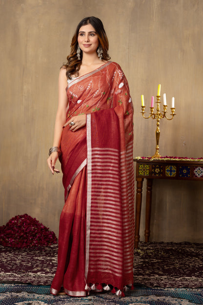 V A I S H N A V I || Pure Linen Saree
