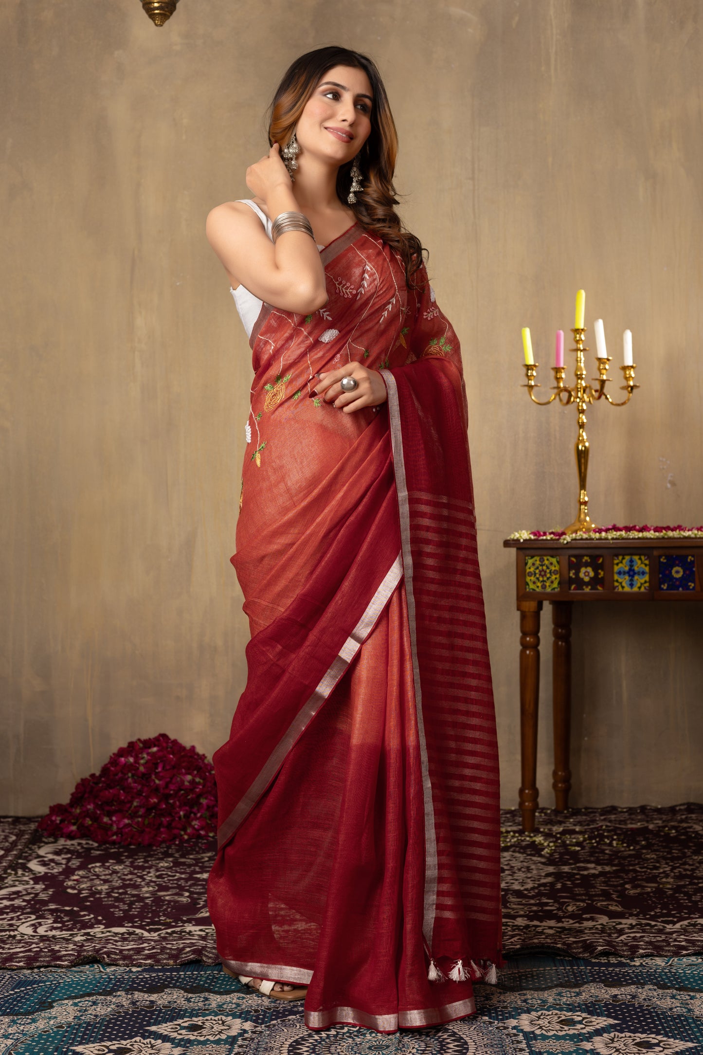 V A I S H N A V I || Pure Linen Saree