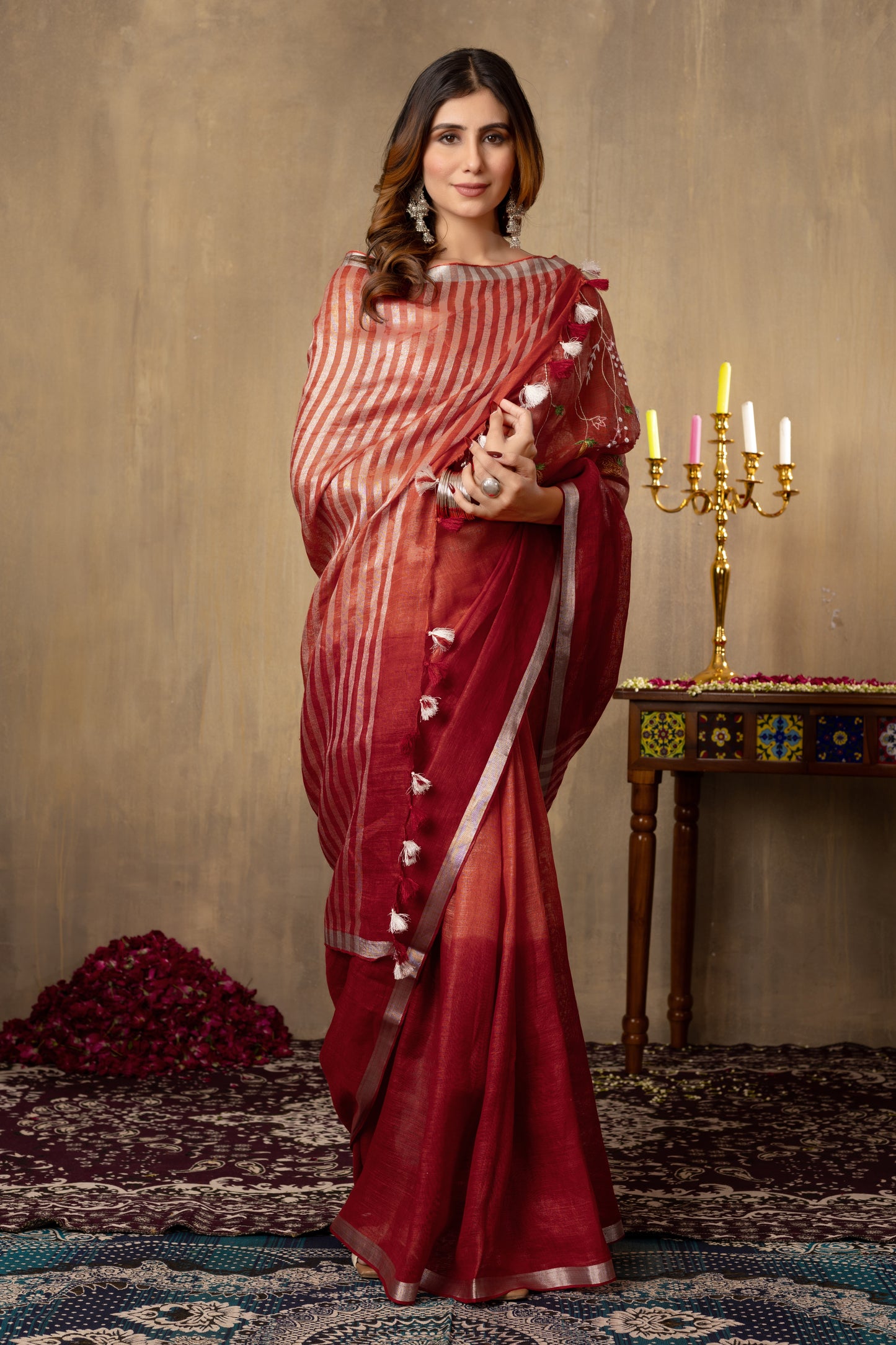 V A I S H N A V I || Pure Linen Saree