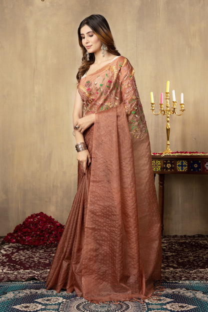 V A M I K A || Organza hand embroider Saree