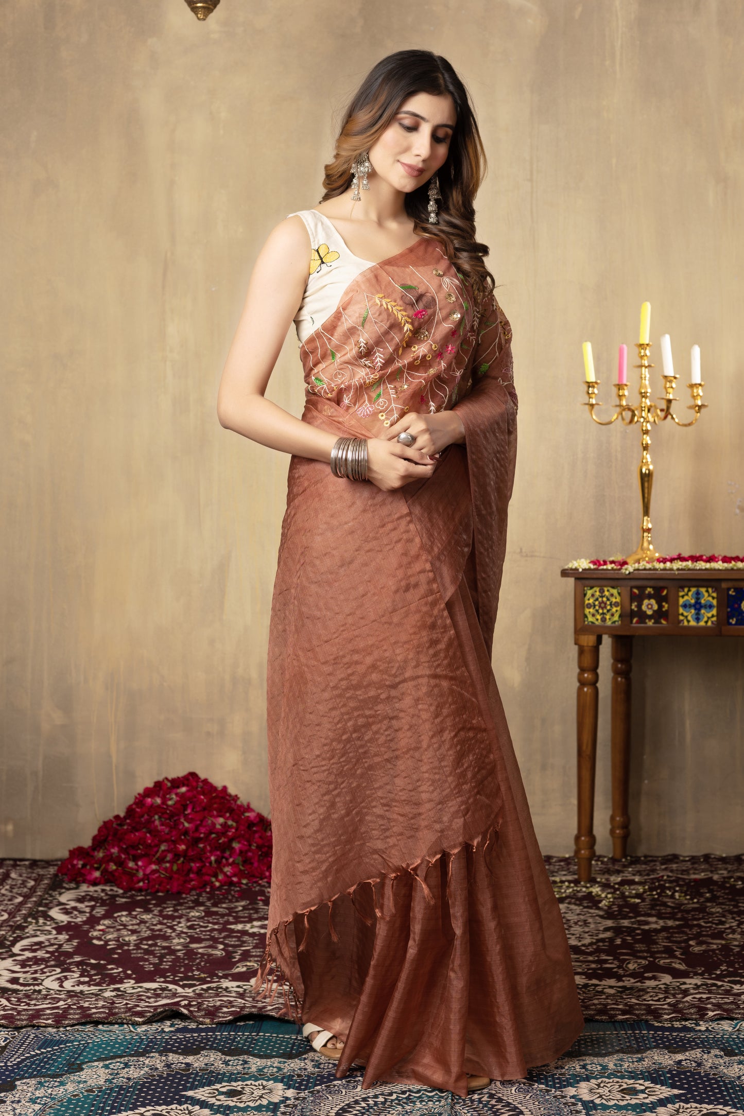 V A M I K A || Organza hand embroider Saree