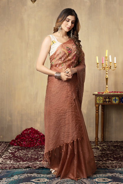 V A M I K A || Organza hand embroider Saree