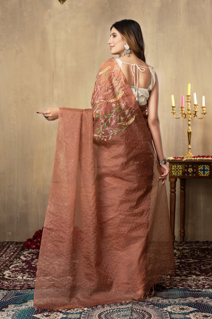 V A M I K A || Organza hand embroider Saree