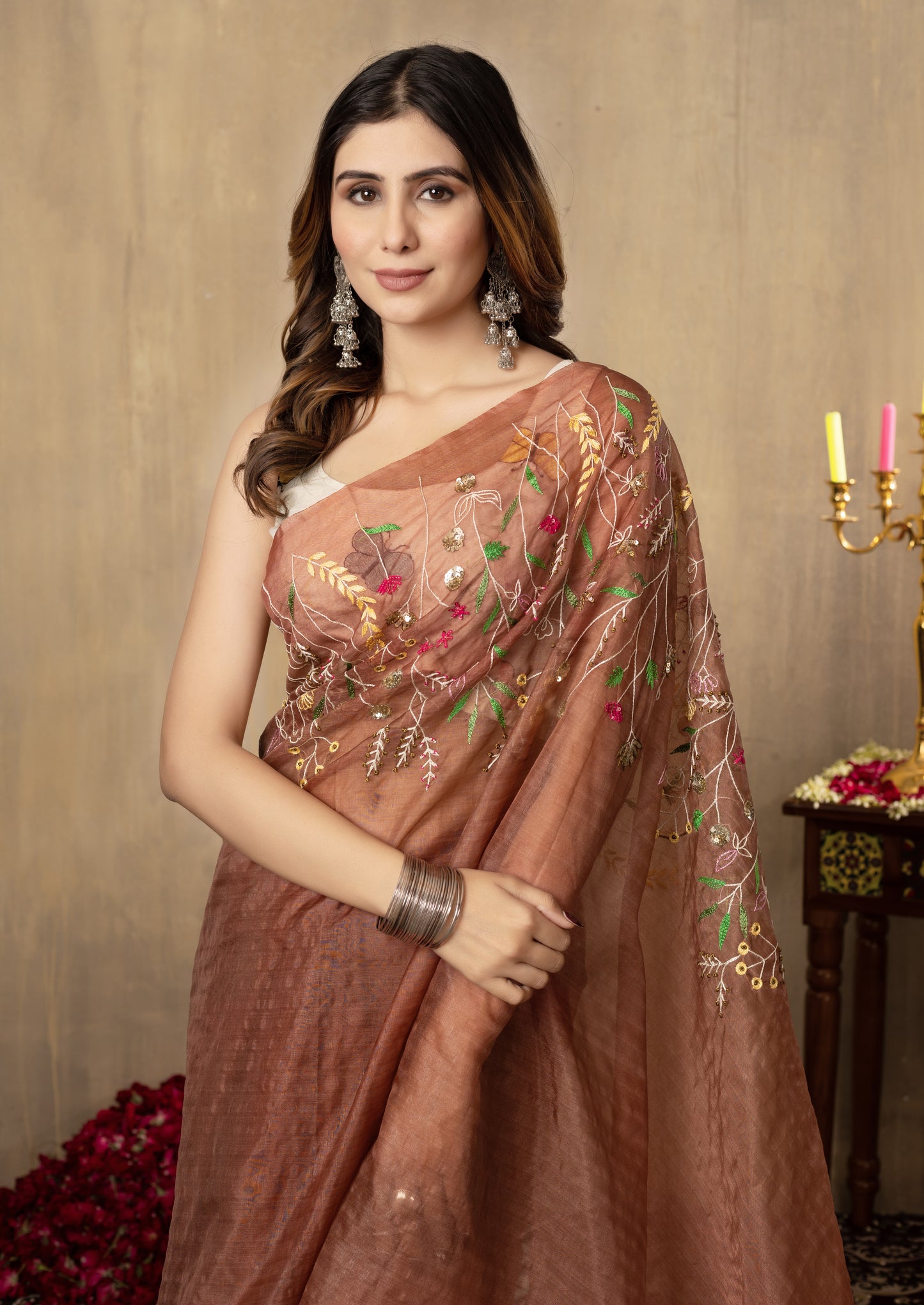 V A M I K A || Organza hand embroider Saree