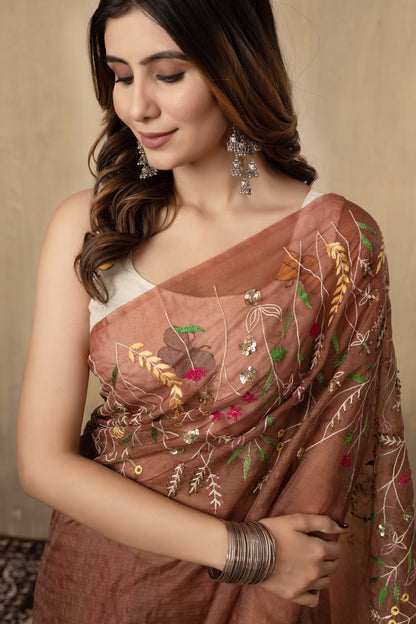 V A M I K A || Organza hand embroider Saree