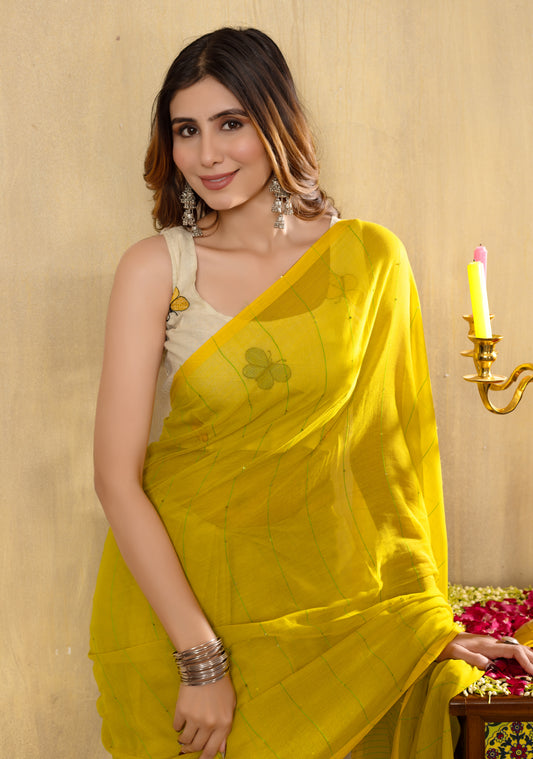 S O N C H A M P A || Mull Cotton Saree
