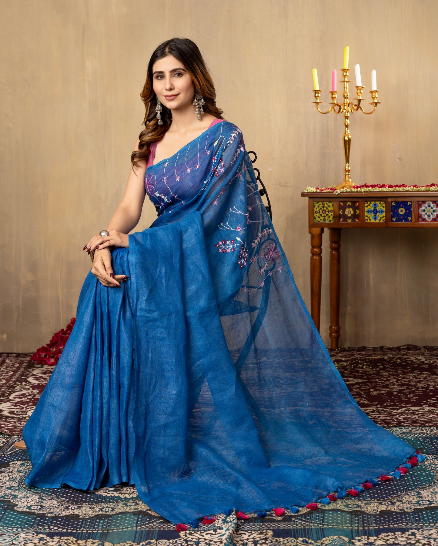 S H I P R A || Pure Linen Saree
