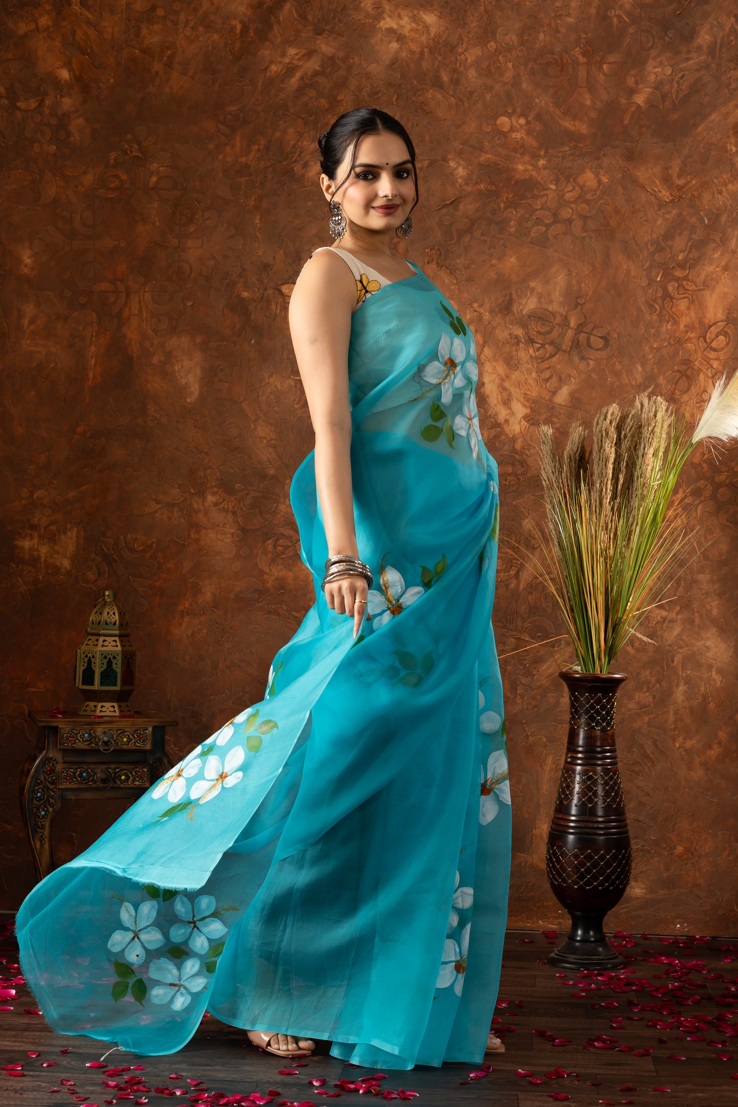 R E V A - R A A N I || Organza Saree with Hand Paint