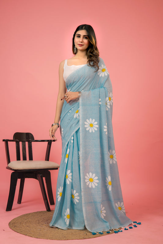 V I N D H Y A ||Khadi Cotton Saree with Hand Paint