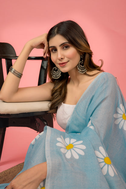 V I N D H Y A ||Khadi Cotton Saree with Hand Paint