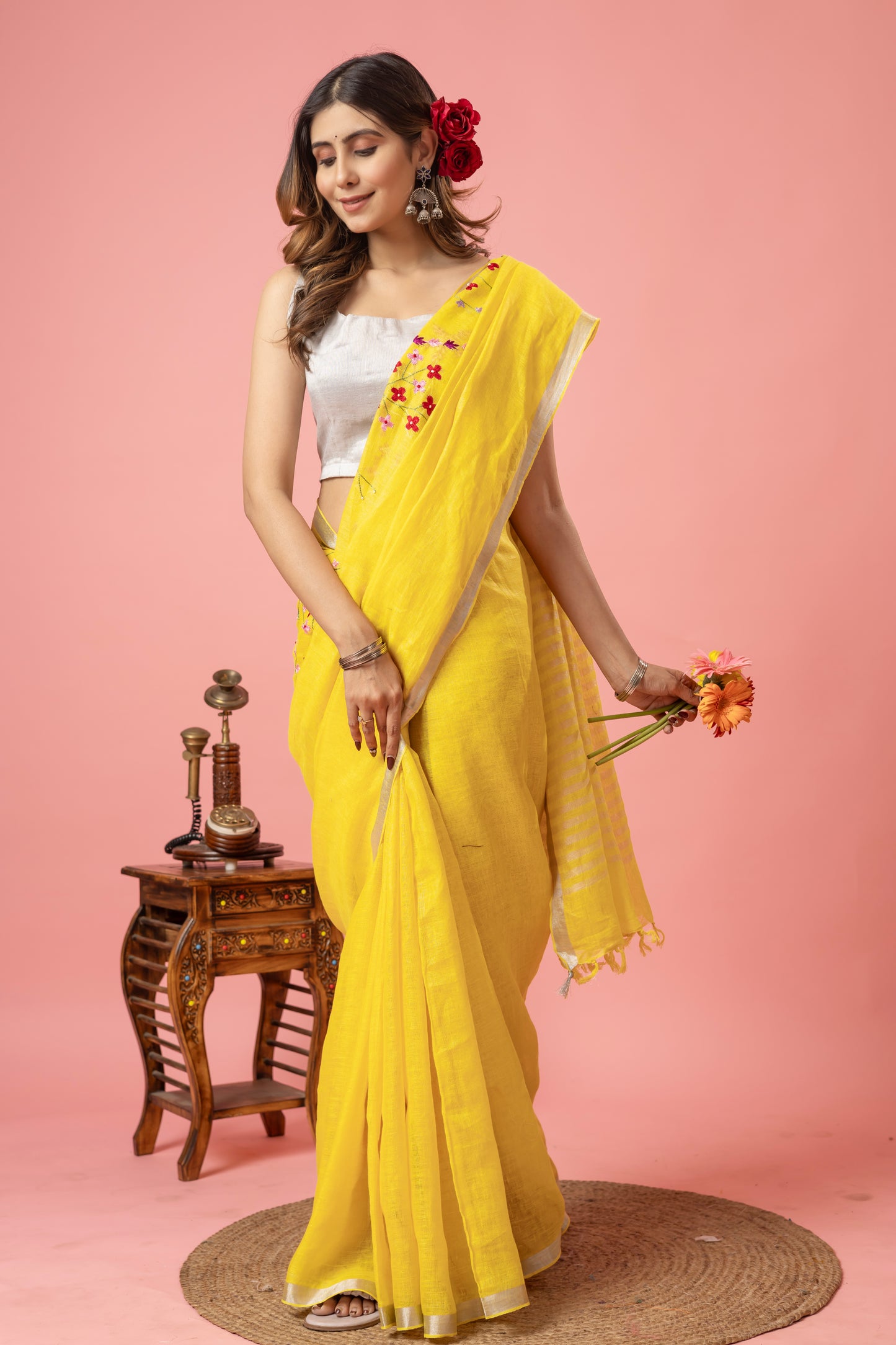 T U N G B H A D R A || Pure Linen Saree