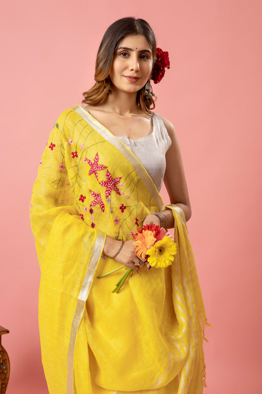 T U N G B H A D R A || Pure Linen Saree