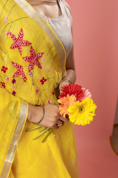 T U N G B H A D R A || Pure Linen Saree