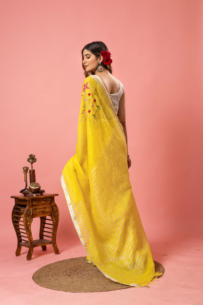 T U N G B H A D R A || Pure Linen Saree