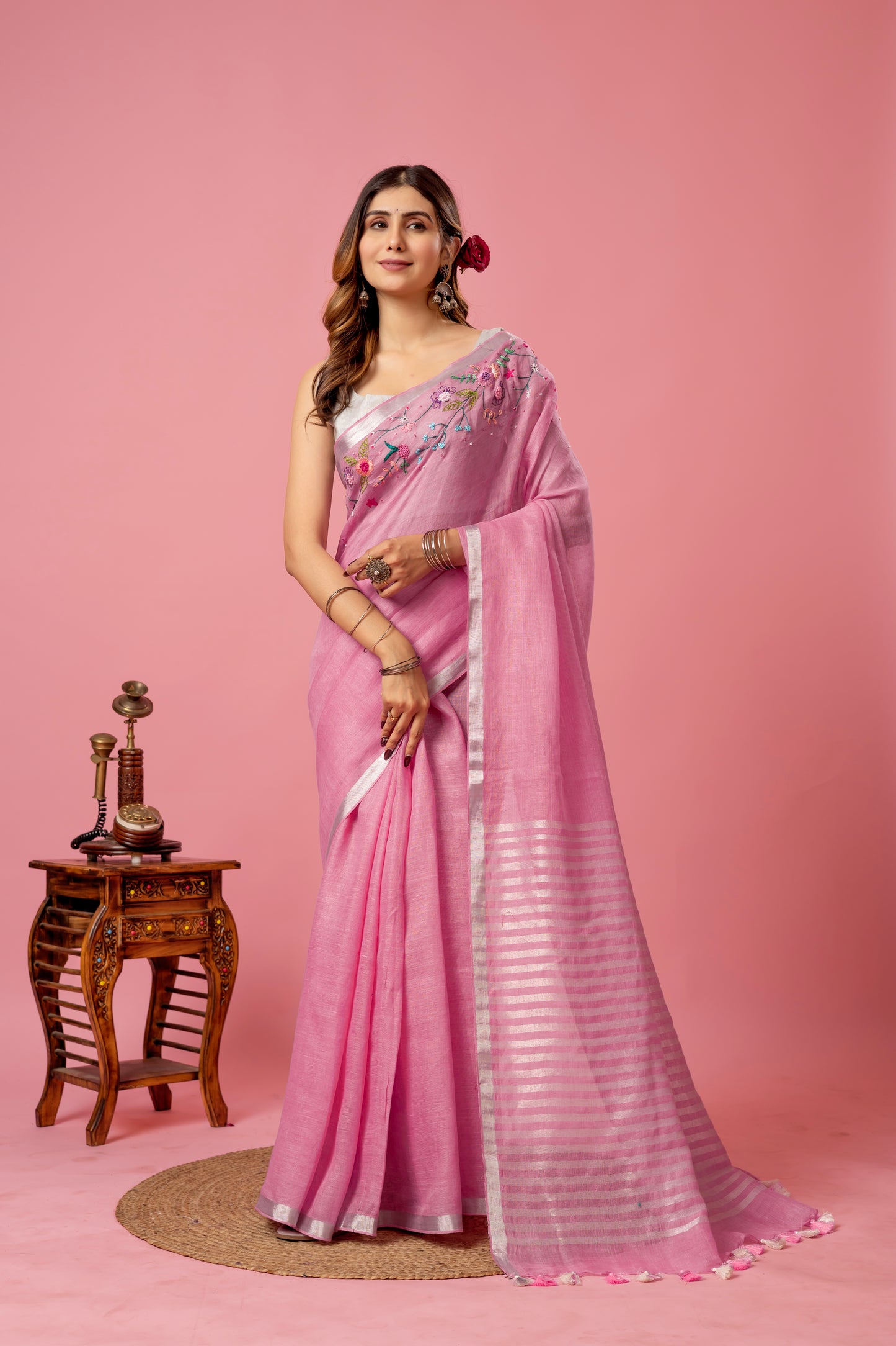 R A M B A || Pure linen saree