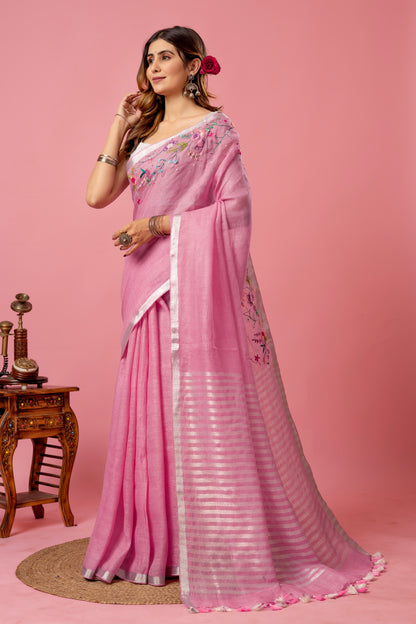 R A M B A || Pure linen saree