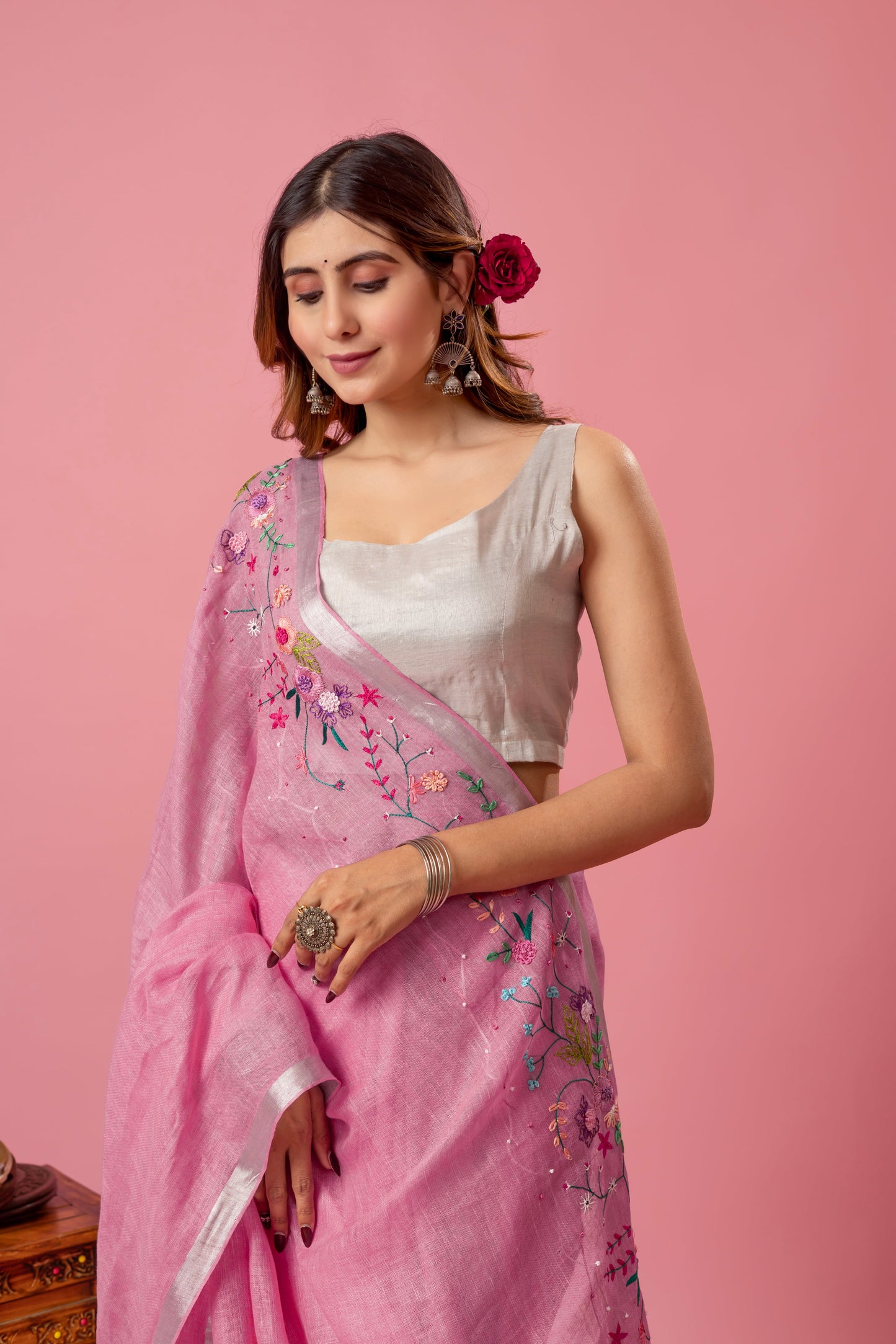 R A M B A || Pure linen saree